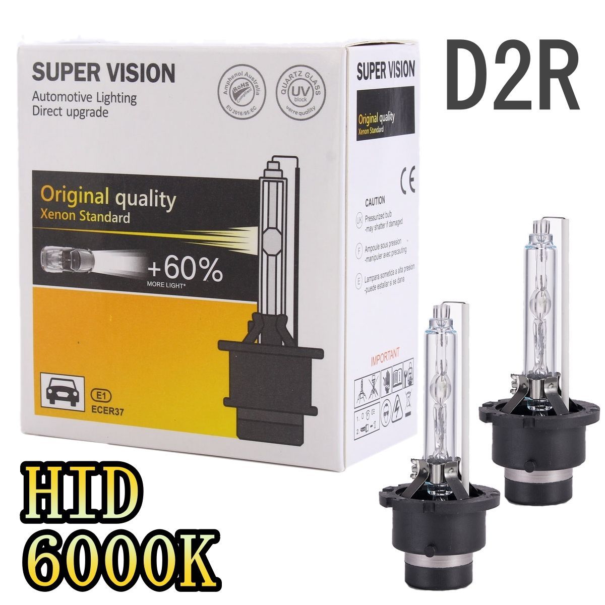 ヘッドライトバルブ キューブ Z11 HID キセノン ロービーム H14.10～H20.10 D2R 6000K 6400LM HR15DE 日産  - メルカリ