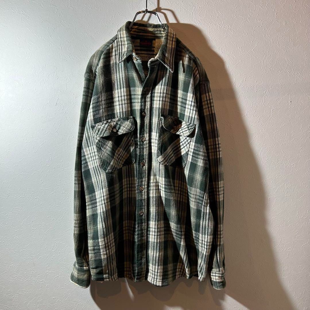80s-90s DAKOTA ダコタ 長袖ネルシャツ オンブレチェック XL相当