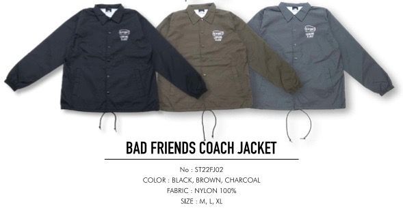 新品 LURKING CLASS BAD FRIENDS COACH JACKET  ラーキングクラス コーチジャケット