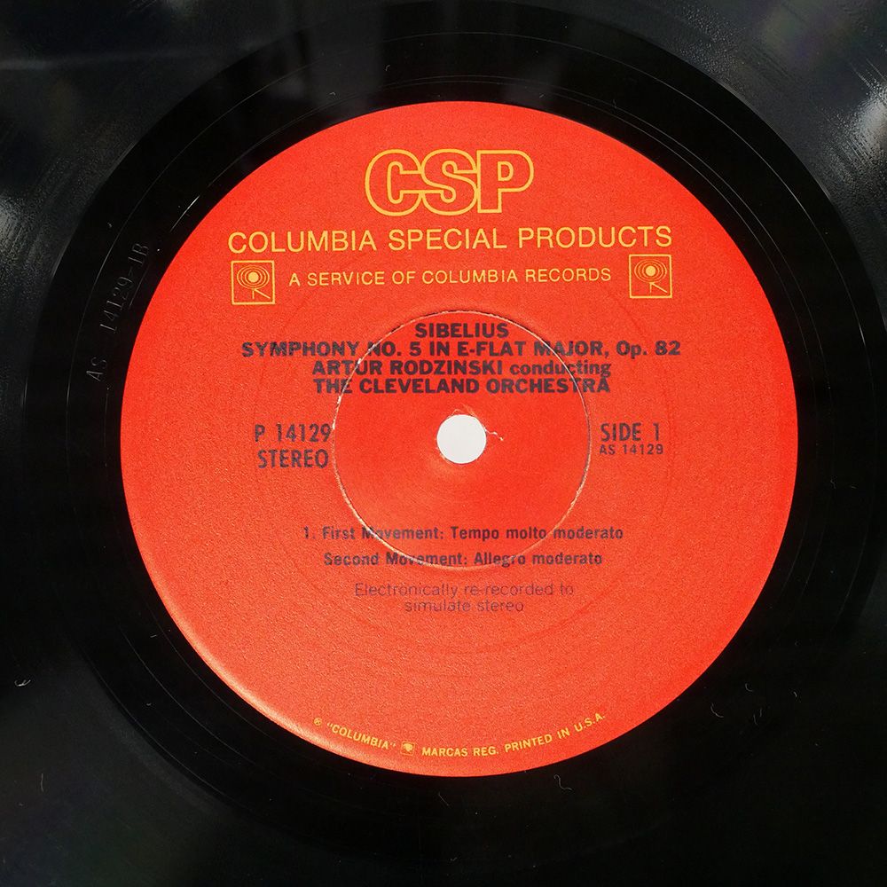 米 US盤 ARTUR RODZINSKI/SIBELIUS SYMPHONY #5 IN E FLAT MAJOR