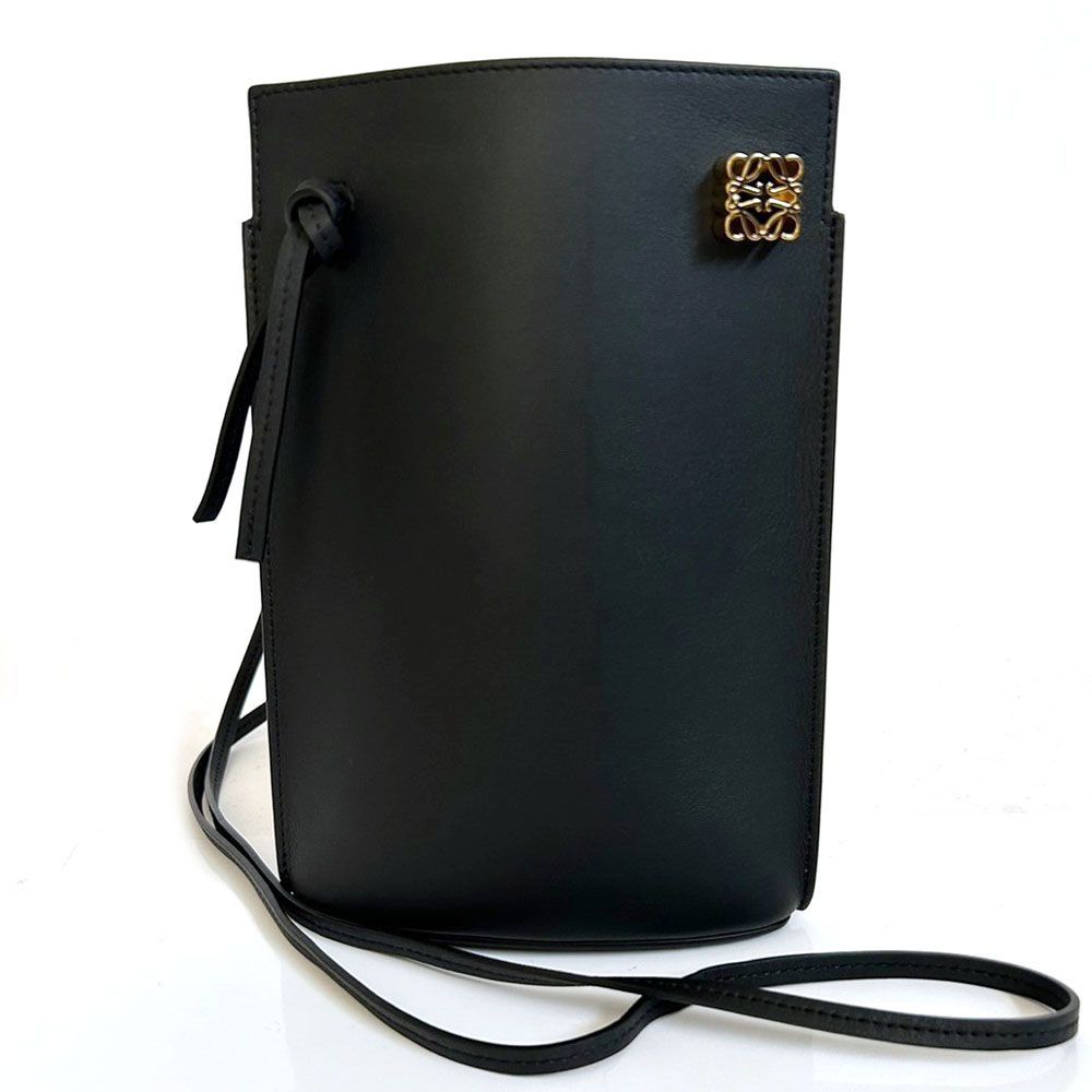 ロエベ LOEWE ダイスポケット ショルダーバッグ - ブラック レザー 