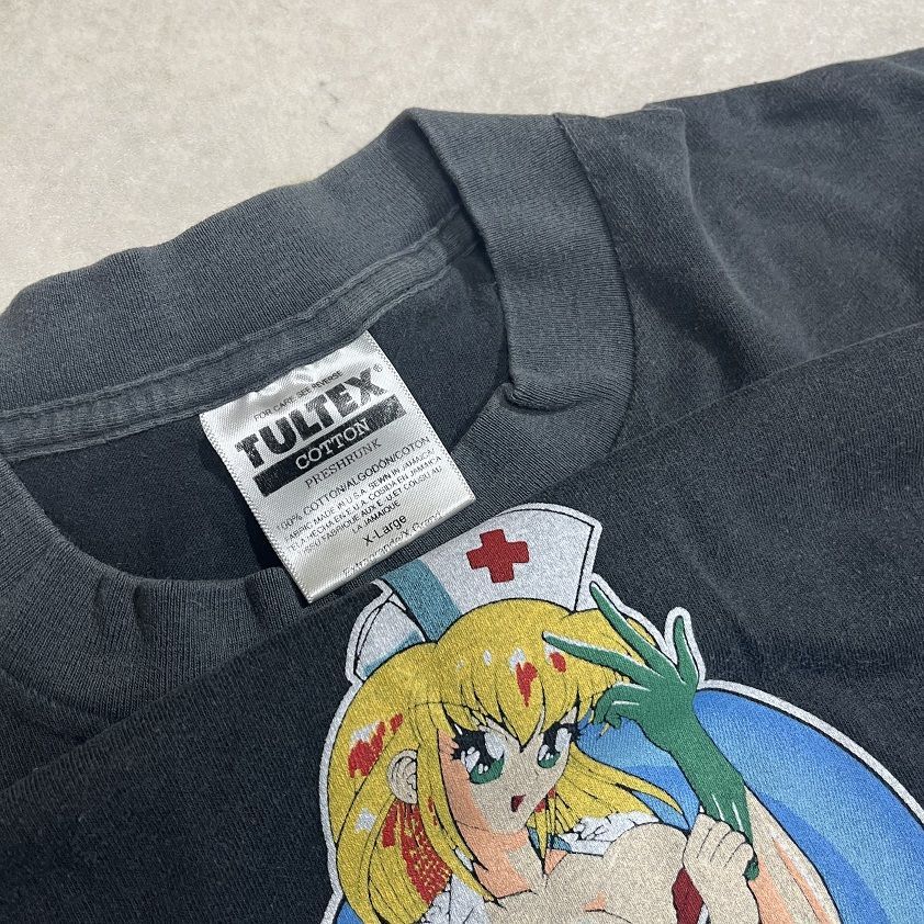 Hook-Ups フックアップス Tシャツ 半袖 黒 ブラック XL アニメT