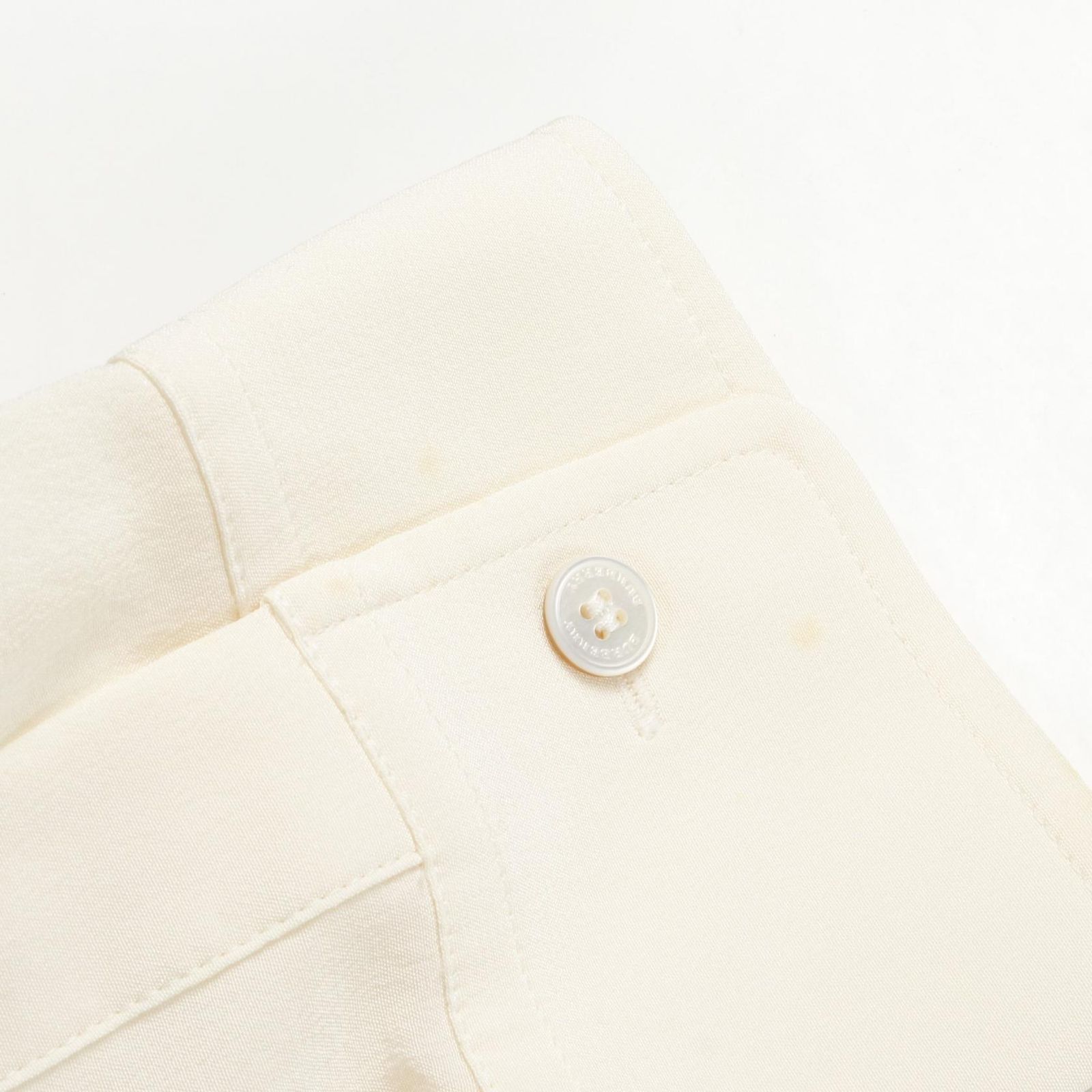バーバリー BURBERRY ブラウス ホワイト シルク シャツ レディース Used B