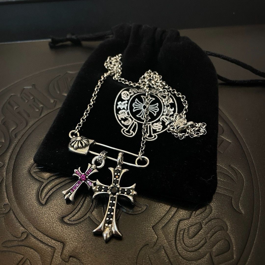 クロムハーツ Chrome Hearts ネックレス 刻印 925 十字  ルビー