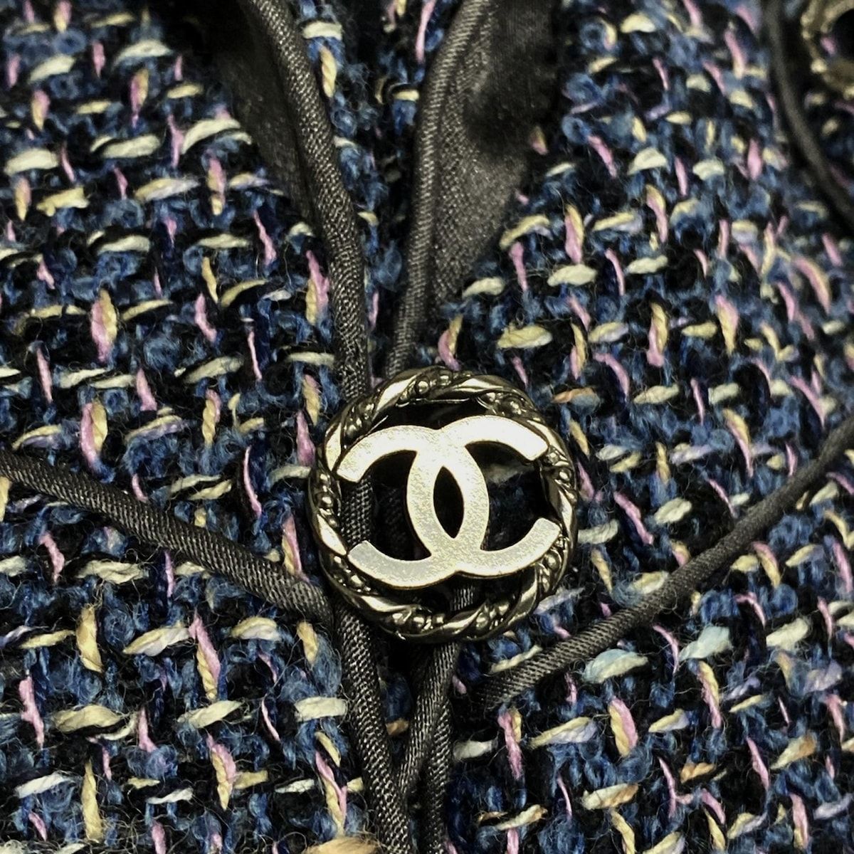 送料無料！ CHANEL シャネル ジャケット サイズ36 S レディース - P21534 ネイビー×ダークネイビー×ライトピンク 長袖 ツイード 秋 ウール 【全品送料無料】