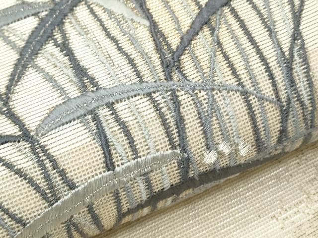 平和屋着物＊夏物　九寸名古屋帯　刺繍　稲穂　金銀糸　正絹　逸品　CAAW6625th 平和屋着物＊夏物 九寸名古屋帯 刺繍 稲穂 金銀糸 正絹 逸品