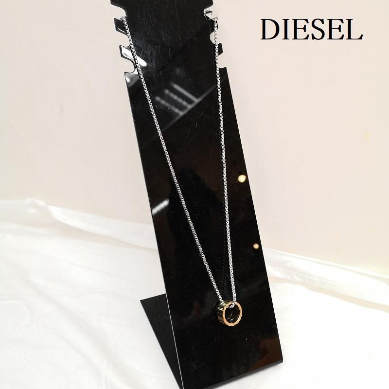 DIESEL ディーゼル アクセサリー ネックレス ペンダント ロゴリング トップ ネックレス シルバー ゴールド DX1397931