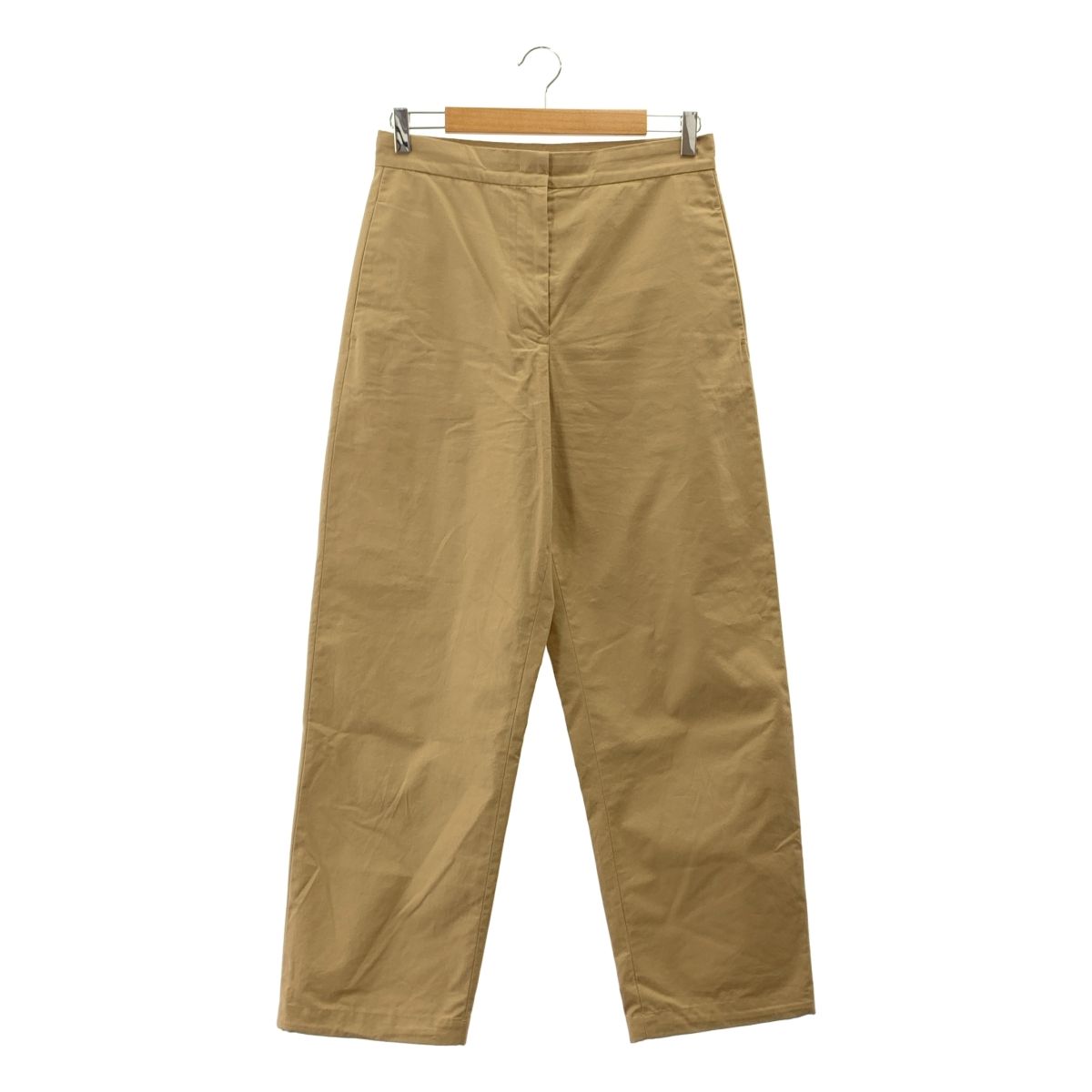 JIL SANDER | ジルサンダープラス | 2025SS | ロゴ刺しゅう コットン ワイド チノパンツ | 34 | ベージュ | レディース