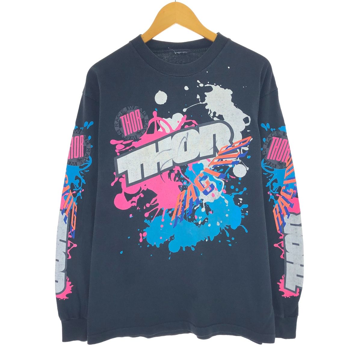 古着 90年代 THOR RACING ロングTシャツ ロンT メンズXL相当 ヴィンテージ/eaa496439