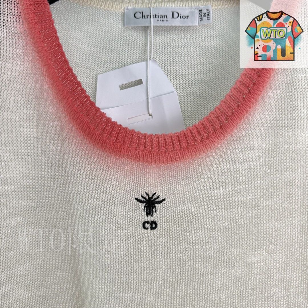 ◯ Christian Dior ニットベスト　薄手　CD刺繍ロゴ a9d9861c37c1e25ffcc22773ba758e
