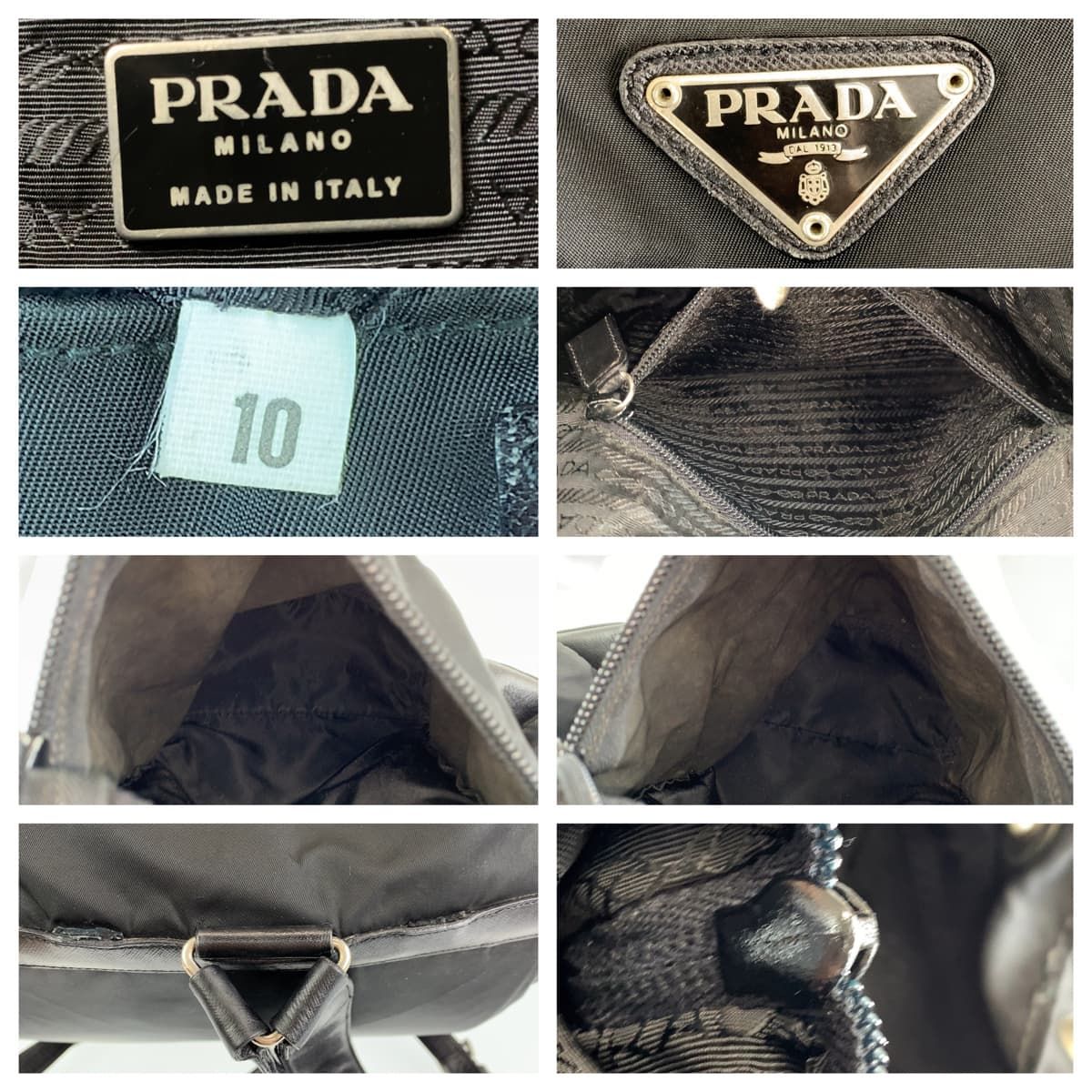 PRADA プラダ テスート ブラック 黒 シルバー金具 ナイロン リュックサック バックパック レディース 404054 【中古】【中古】