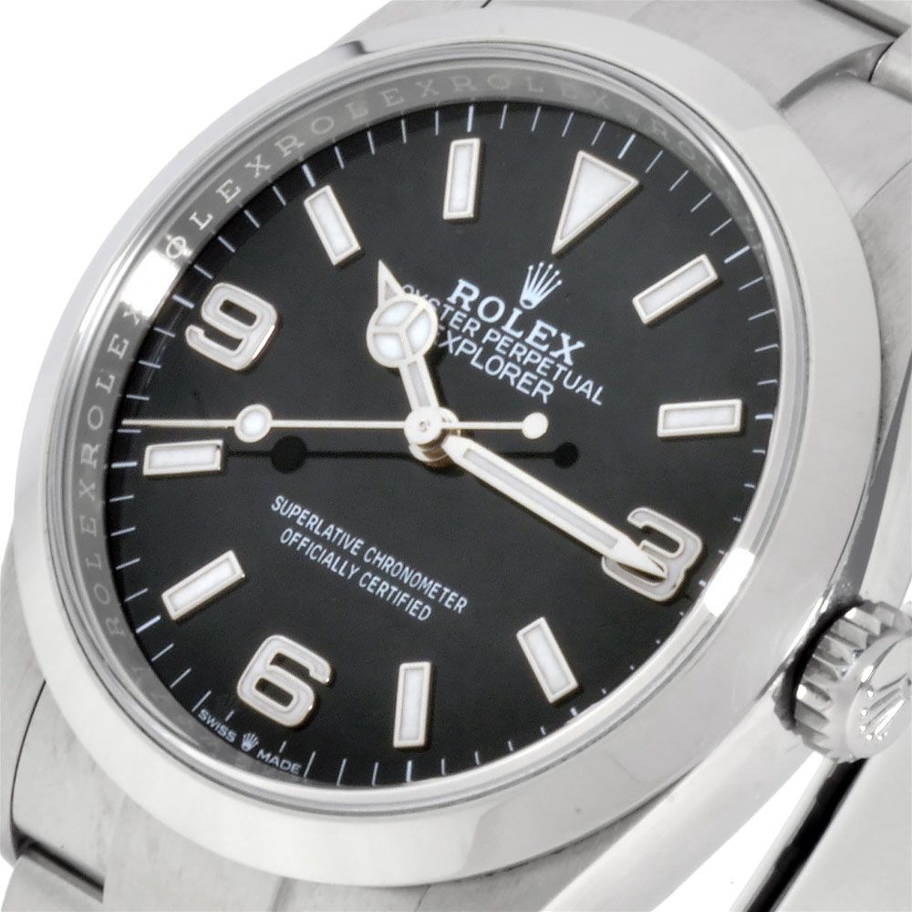 ロレックス ROLEX 124270 エクスプローラー I 36 ランダム 腕時計 ブラック文字盤 SS 保証書 2023年 メンズ【中古】 ロレックス ROLEX 124270 エクスプローラー I 36 ランダム 腕時計