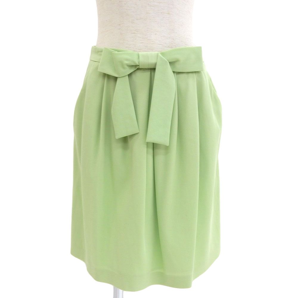 MOSCHINO モスキーノ リボン スカート 40 可愛い ライトグリーン レディース 240784