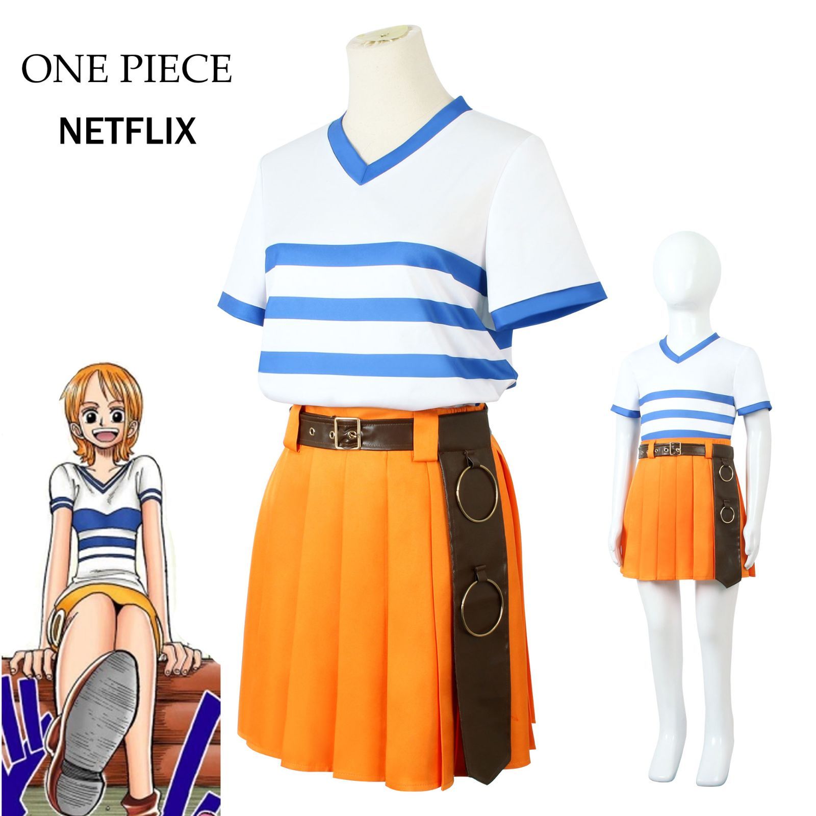 ONE PIECE 映画 NETFLIX ナミ Nami コスプレ cos 子供 大人 子供サイズあり コスプレ衣装 イベント コスチューム  クリスマス ハロウィン cosplay - メルカリ