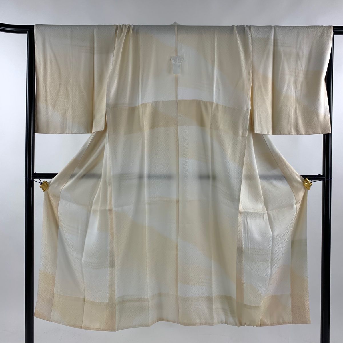 長襦袢 身丈137cm 裄丈66cm M 地紋 ぼかし ベージュ 正絹 秀品