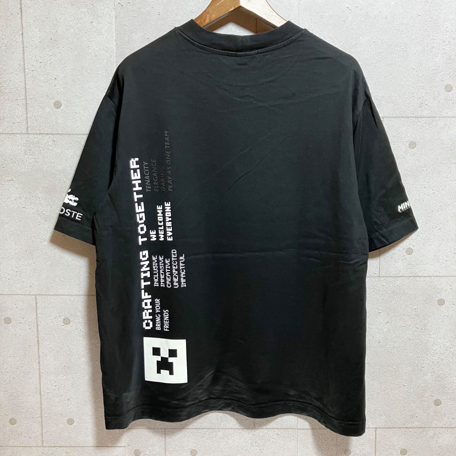 【LACOSTE】コラボ！マインクラフトオーバーTシャツ★国内発 LACOSTE MINECRAFT ラコステ マイクラ コラボ Tシャツ 白 M