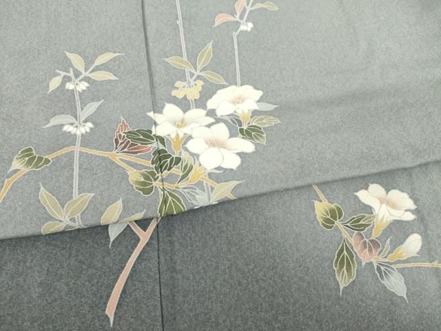 平和屋着物○訪問着 友禅 作家物 枝花文 鈴乃屋扱い 正絹 逸品