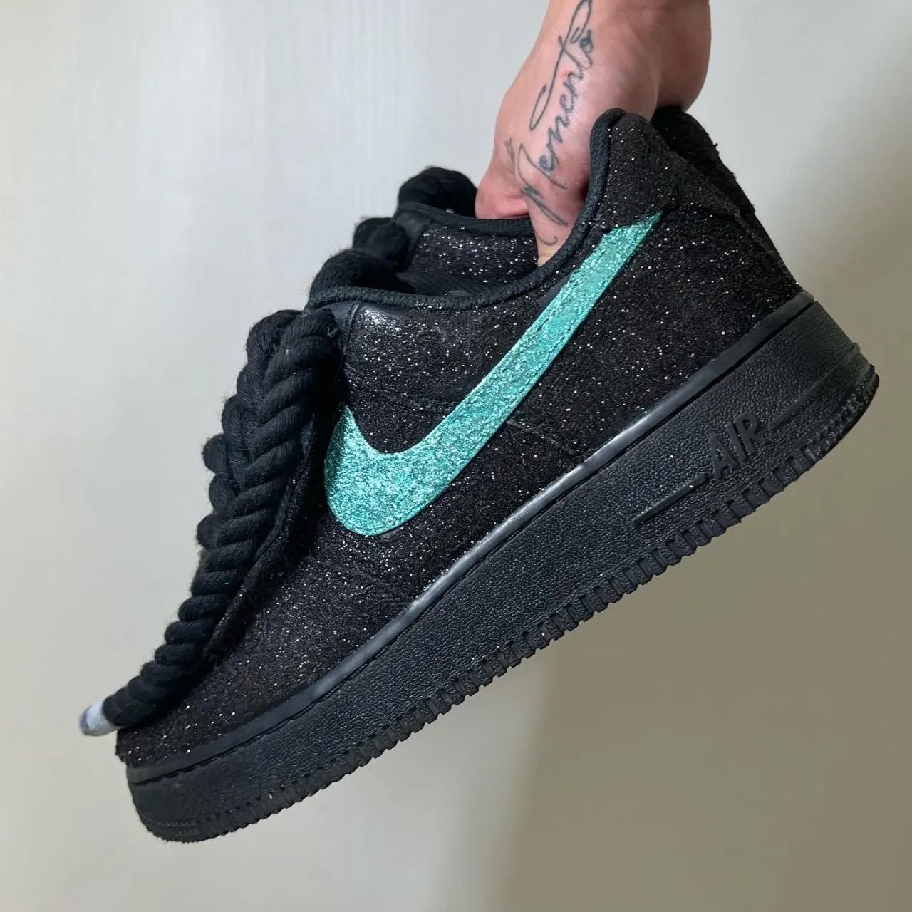 NIKE AIR FORCE 1 Tiffany Glitter ロープカスタムスニーカー - メルカリ