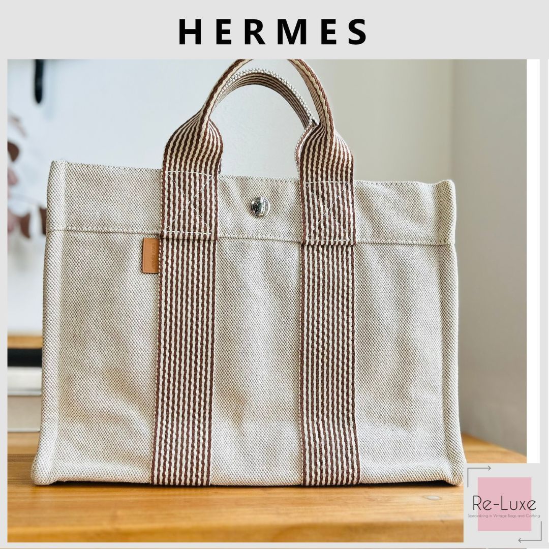 美品✦入手困難カラー✦HERMES エルメス ニューフールトゥ PM ベージュ×ブラウン トートバッグ - メルカリ