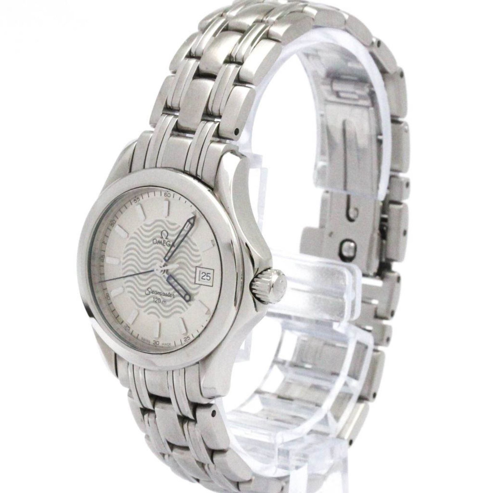 オメガ シーマスター120 2571.31 革ベルト シルバー レディース 時計 オメガ シーマスター120 2571.31 革ベルト シルバー レディース 時計