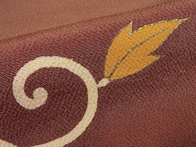 平和屋本店□極上 銀座 志ま亀 九寸名古屋帯 花唐草文 鬼しぼ縮緬 金彩