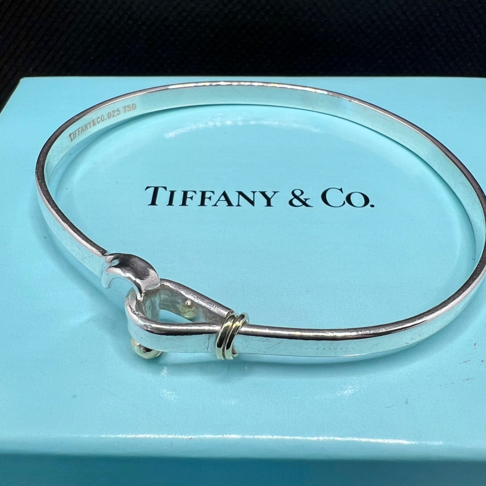 Tiffany-Co. ティファニー バングル ブレスレット フック-アイ SV925 750 K18