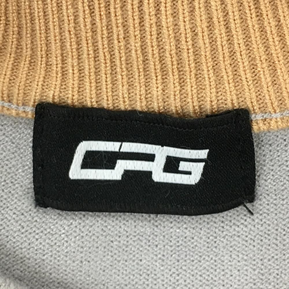 超美品】CPG セーター ライトグレー×ベージュ 立体ロゴ刺しゅう