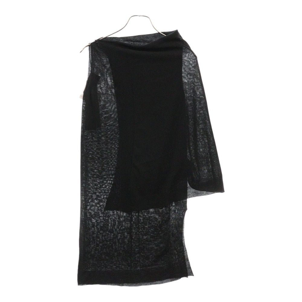 Rick Owens リックオウエンス Cape Tank ギャザーワンショルダー トップス レディース ブラック RP01B4636 C Rick Owens (リックオウエンス) Cape Tank ギャザーワンショルダー