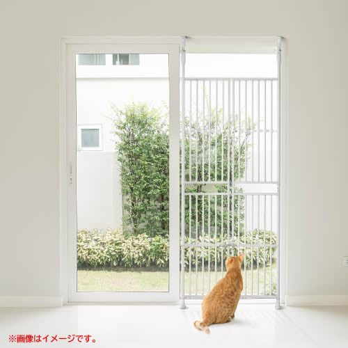 D4877◆ B品 BTM ペットゲート 205～285cm 脱走防止 柵 ロック付き ドア フェンス ガード 猫 犬 TX311189BAA