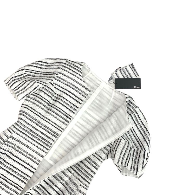 ルネ　リボンワンピース　ホワイト　36 2023年 Rene ルネ リボンツイード ワンピース ホワイト 36