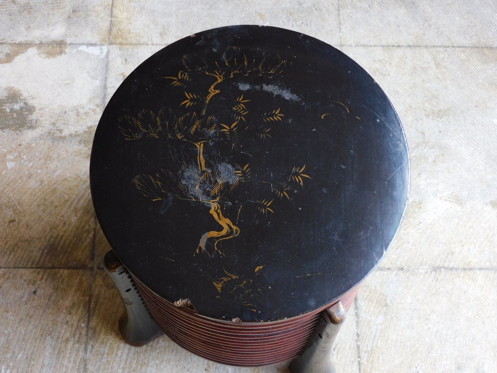 時代漆器 ほかい HK-a-05606 行器 貝桶