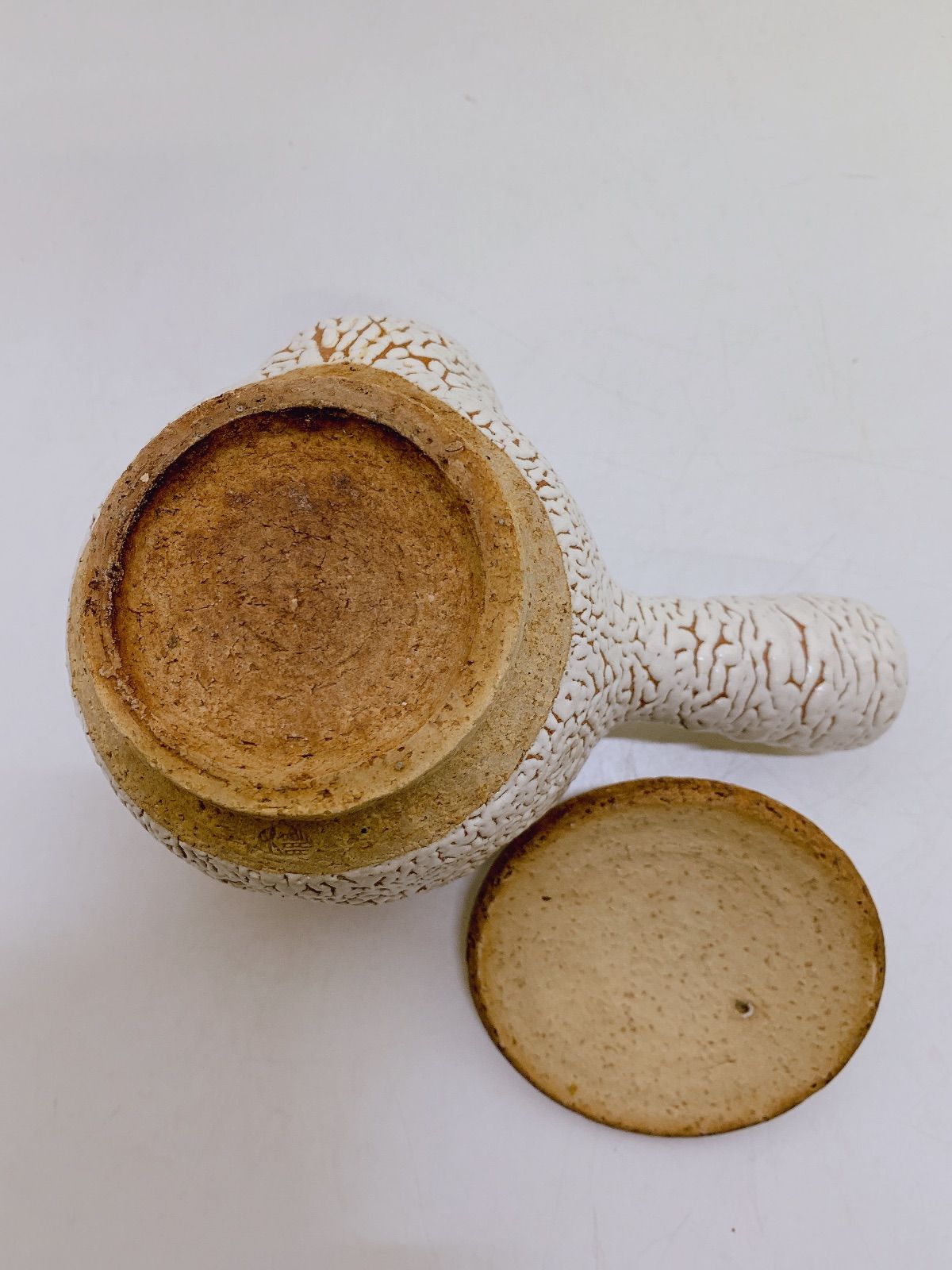 陶芸 茶道具 萩焼 天鵬山 煎茶器 鬼萩白釉 梅花皮【宝