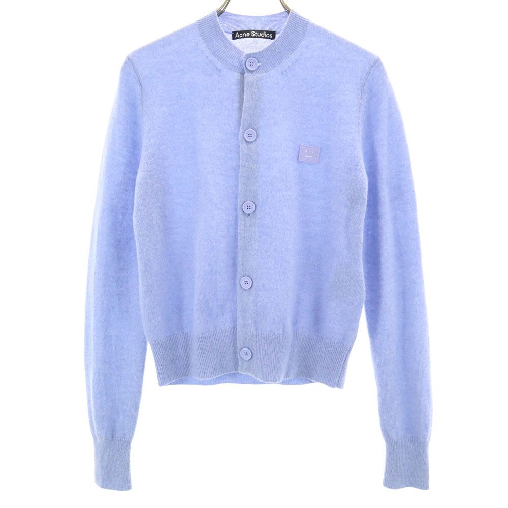 アクネスタジオ ウール100％ 長袖 ニットカーディガン XXS ブルー系 Acne Studios レディース アクネスタジオ ウール100％ 長袖 ニットカーディガン XXS ブルー系