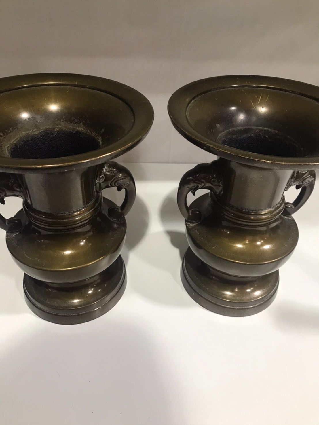 華道 中島保美造 鋳銅瑞竹花瓶 共箱 保美作 鋳銅 保美 光雄 花瓶