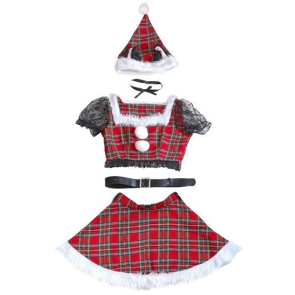 〔クリスマスコスプレ／コスプレ衣装〕 XM ミミノエル キティチェックサンタ