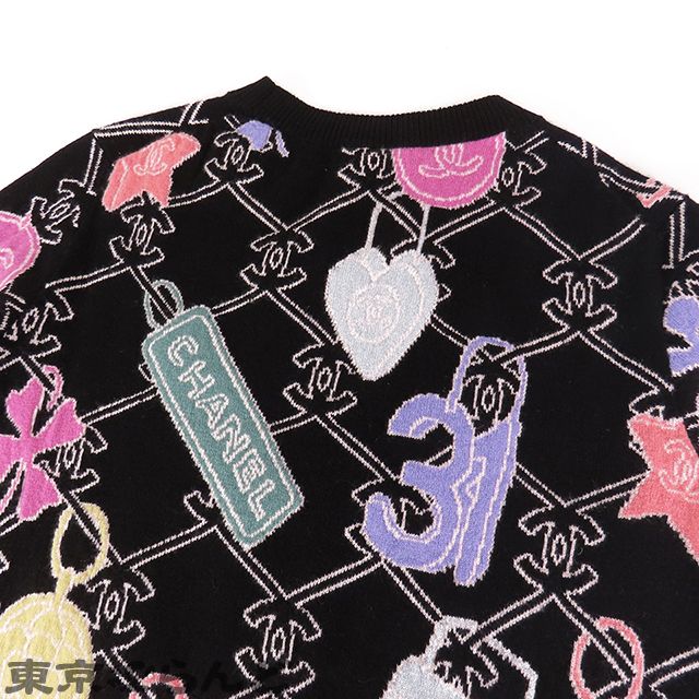 シャネル CHANEL アイコン ロゴ ニットセーター P72298K10398 ブラック 