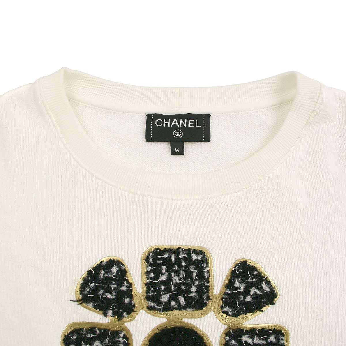 CHANEL - CHANEL シャネル 20AW サンフラワーツイード スウェットトレーナー ホワイト M P65655K61341 CHANEL シャネル 20AW サンフラワーツイード スウェット