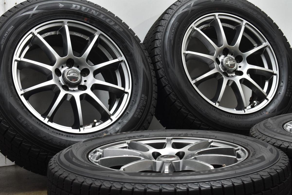 バリ溝 美品】シュナイダー 17in 7J +48 PCD114.3 ダンロップ 