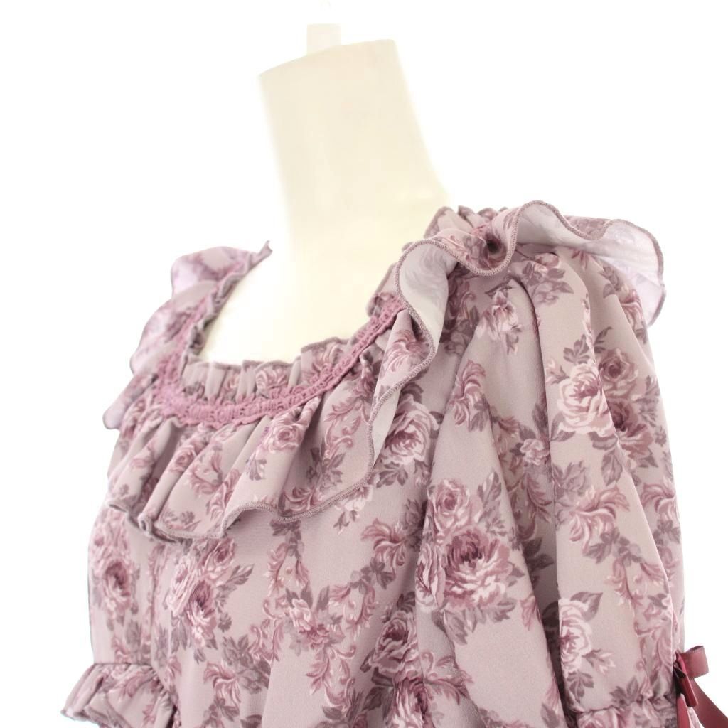 ★新品未使用★axes femme ピンク レース フリル リボン カットソー レース襟リボン付ブラウス | kawaii | axes femme online shop
