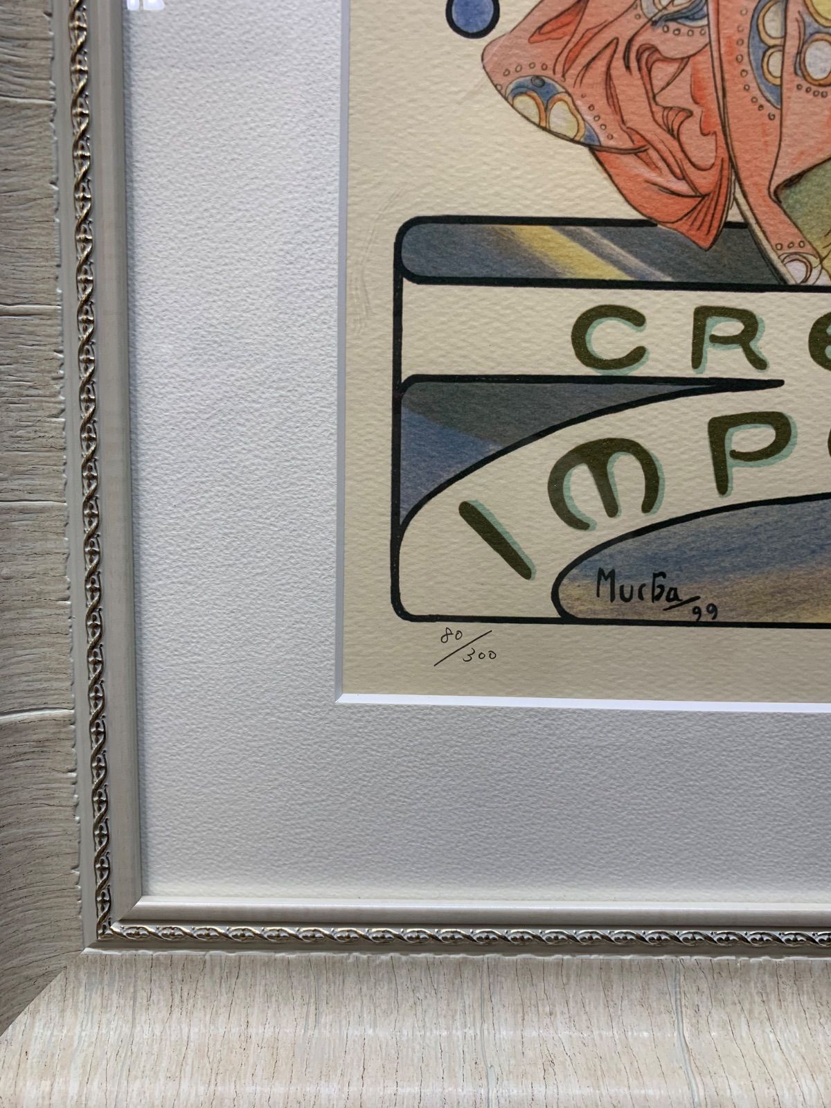 額付 真作 アンペリアル アルフォンス ミュシャ Alphonse Mucha シルクスクリーン ジグレー 摺り師サイン 版画 版画 WWW_IBETON_RU