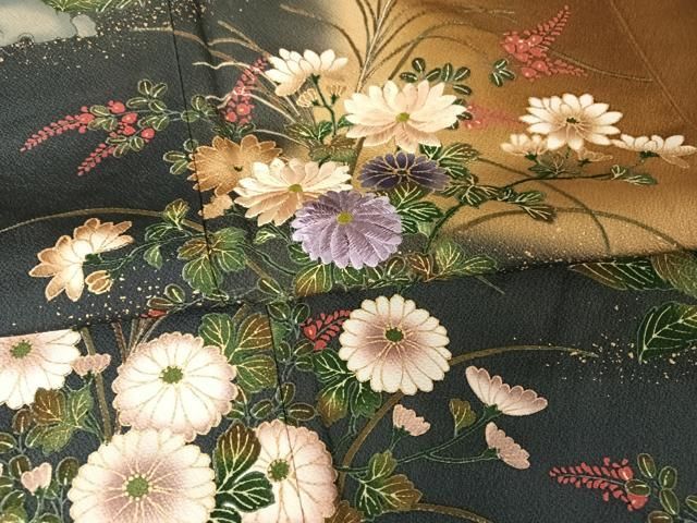 平和屋着物○ファッションデザイナー 花井幸子 訪問着 草花文 暈し染め