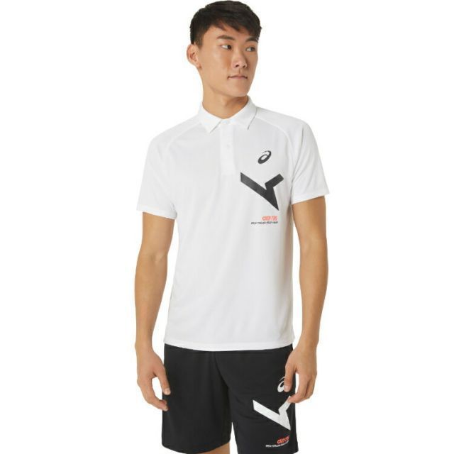 asics アシックス A-I-M DRY POLO ブリリアントホワイト M 2031E002 100 | スポーツ メンズ M ホワイト 白 服 衣類 衣料品ウェア ウエア ドライ ポロシャツ シャツ 吸水速乾 リサイクルポリエステル ポリ