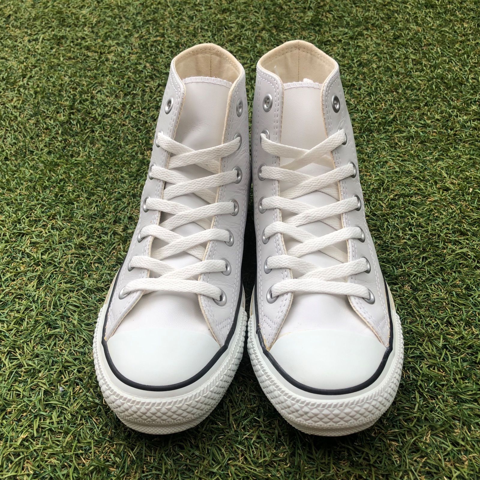 美品23.5 converse コンバース レザー オールスターHI HT682