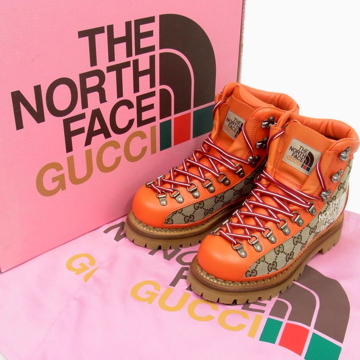 新品 定価17万6000円◇GUCCI×THE NORTH FACE 679927 GGスプリーム トレッキングブーツ ロゴ グッチ×ザノースフェイス  保存袋 箱付 - メルカリ