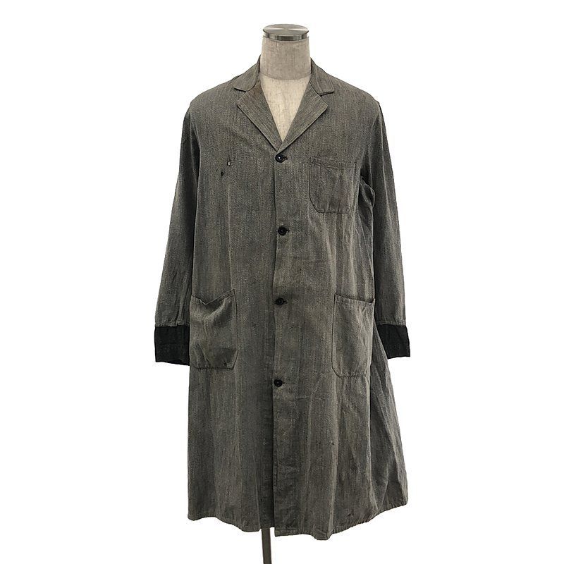 VINTAGE / ヴィンテージ古着 | 推定1920s～ ブラックシャンブレーアトリエコート | グレー系 | メンズ VINTAGE / ヴィンテージ古着 | 推定1920s～ ブラックシャンブレー