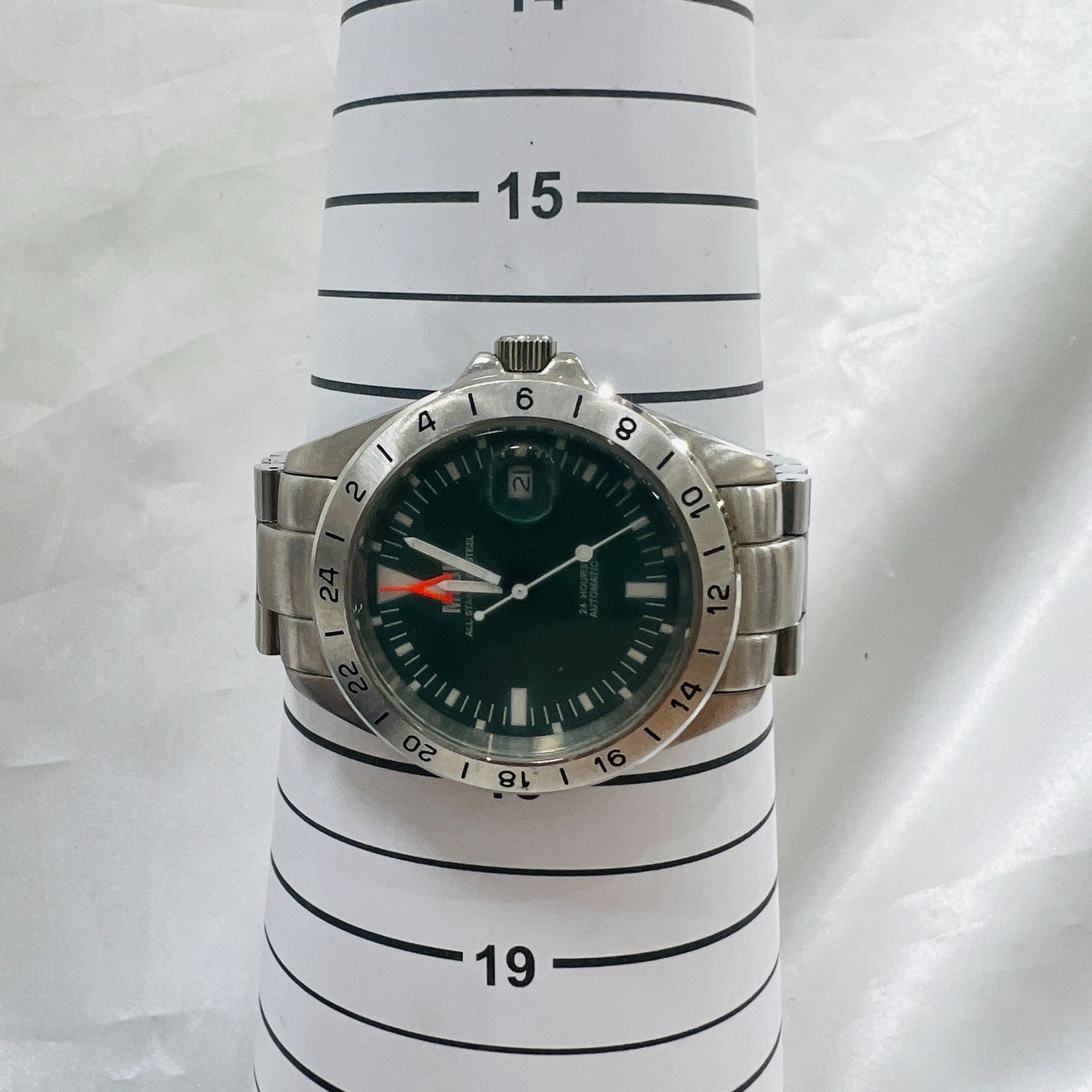 A【中古】MUSK ムスク MM-2110 メンズ腕時計 金属ベルト 文字盤緑 