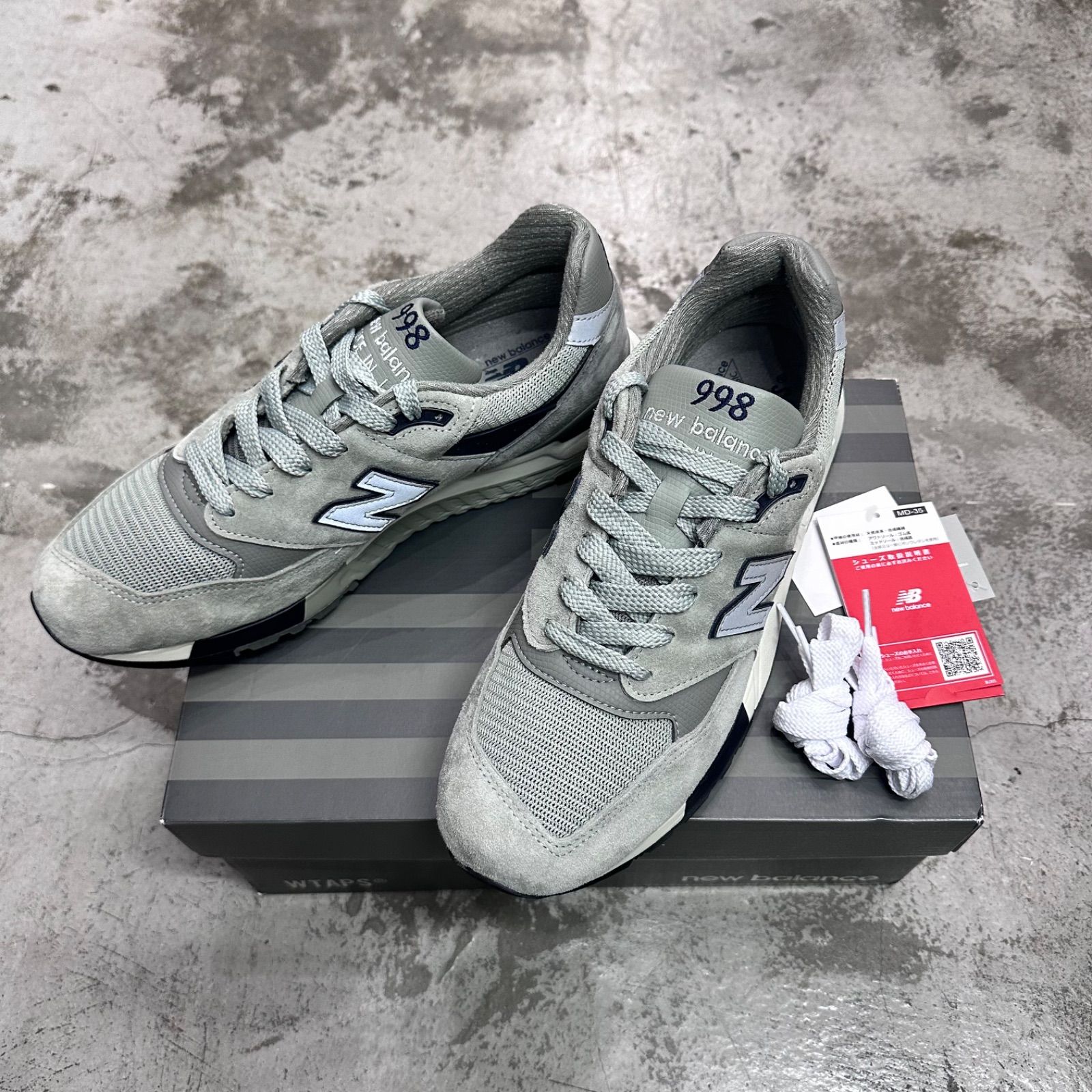 国内正規 WTAPS New Balance 998 Gray スエード スニーカー U998WT 
