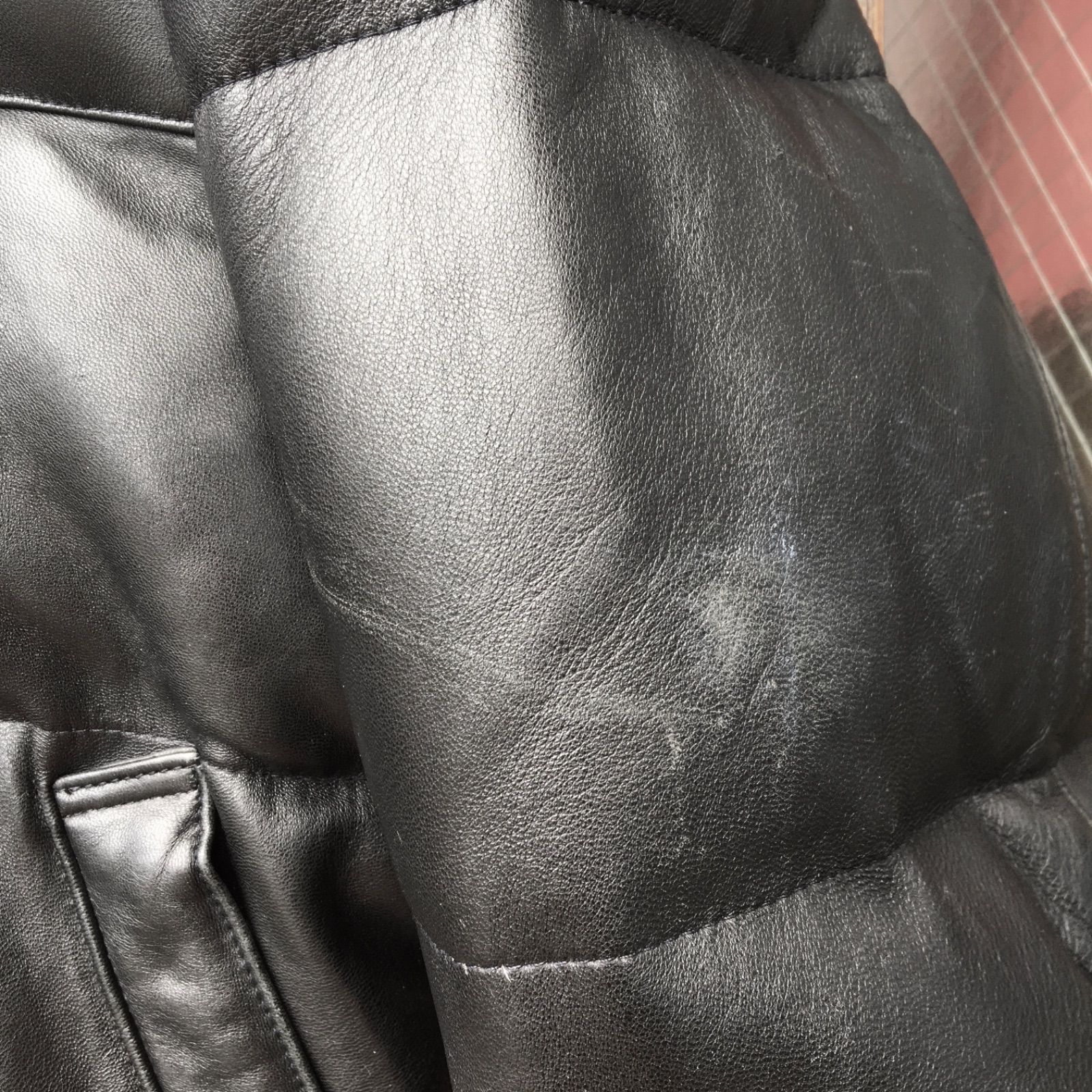 90s USA製【Schott】Leather Down Jacket オールド ショット レザー 