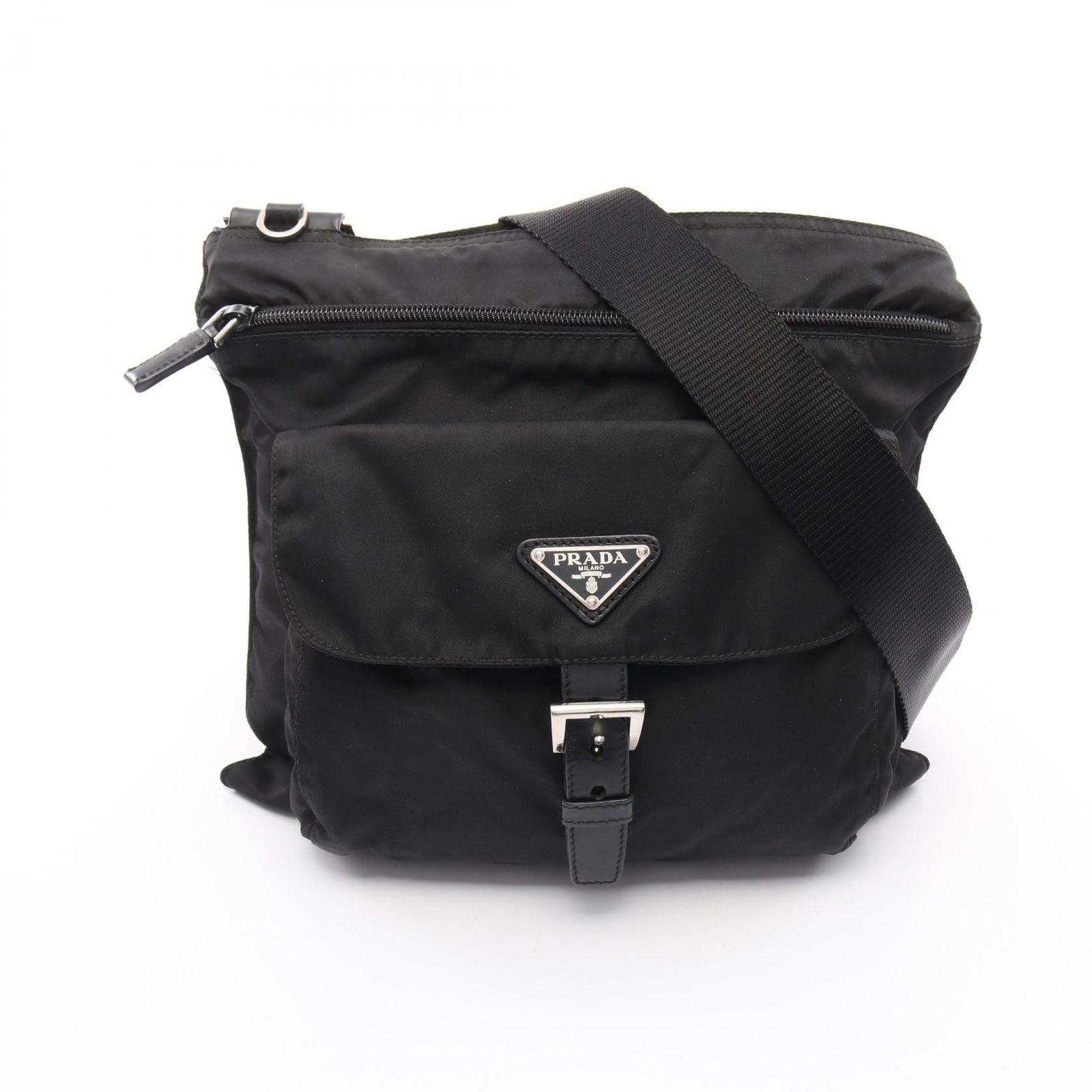 プラダ PRADA ショルダーバッグ Re-Nylon BT0573 ブラック ナイロン レザー ショルダーバッグ ユニセックス Used B