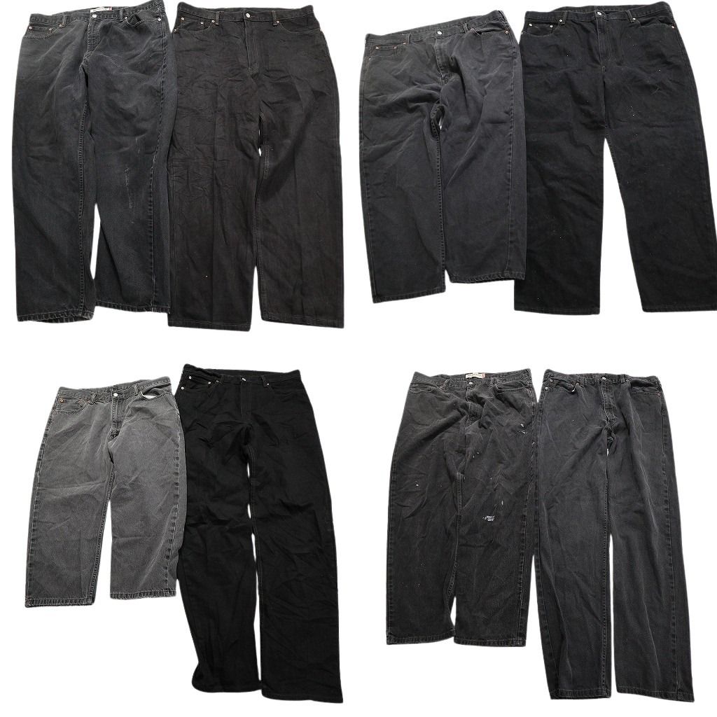 古着卸 リーバイス 550 ブラックデニム パンツ 8枚セット メンズ 40 |42 |46 |48 フェード アメカジ ストレート 古着 NA6431